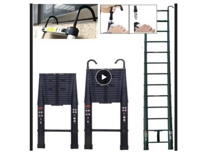 DayPlus-Echelle Télescopique Pliable Polyvalente avec Crochet Parfait, Antidérapante, Extensible et Robuste, 20,3 Pieds/6.2m, Nouveauté