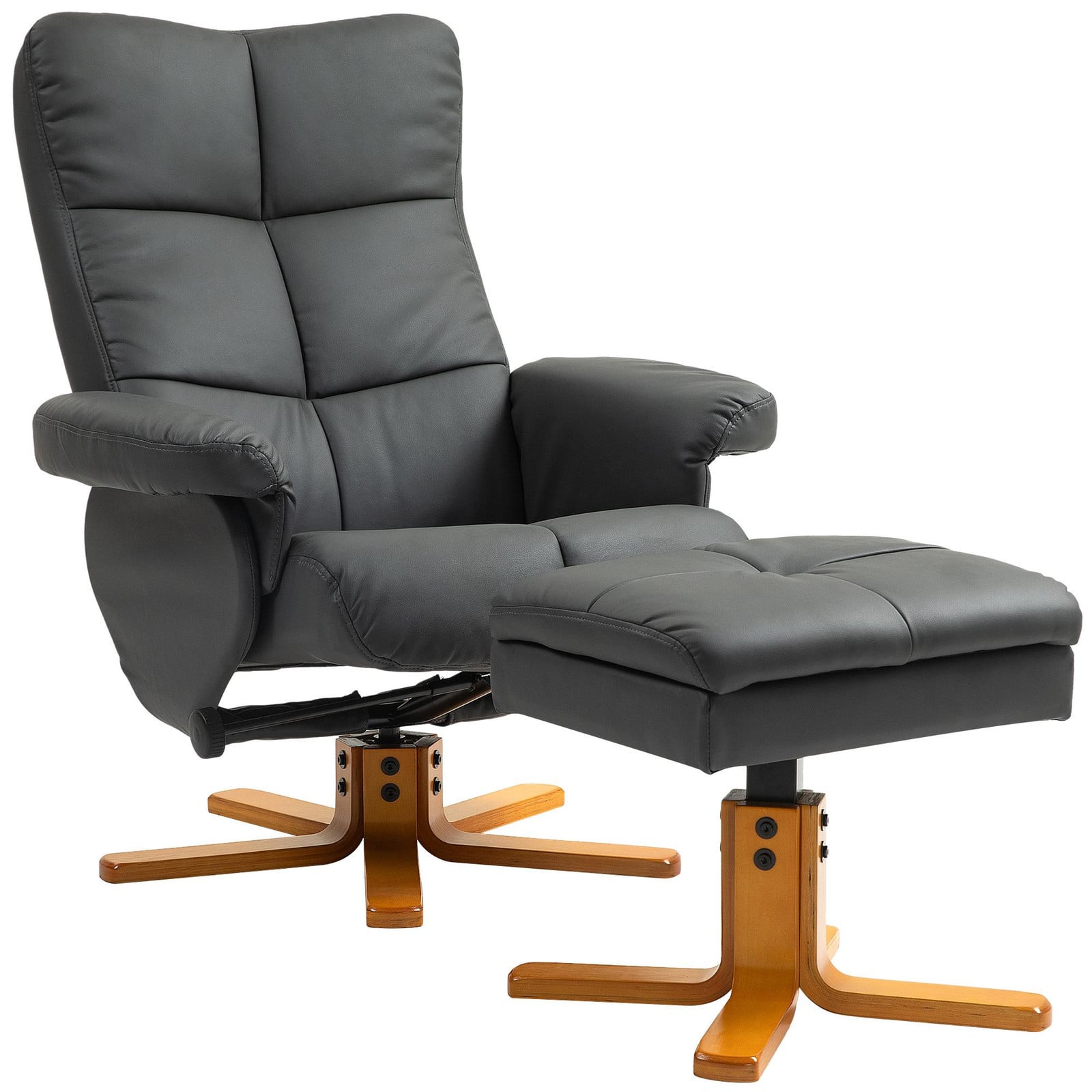 HOMCOM relaxfauteuil met voetenbank, opbergruimte en ligfunctie