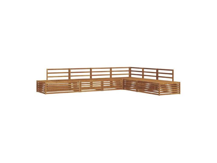 vidaXL Sofaelement 7 stk. Outdoor-Sofagarnitur Massivholz Natur (7 St)