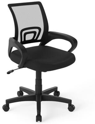 Costway Mid-Back Mesh Office Chair Ergonomic Computer Chair with Lumbar Support-Black