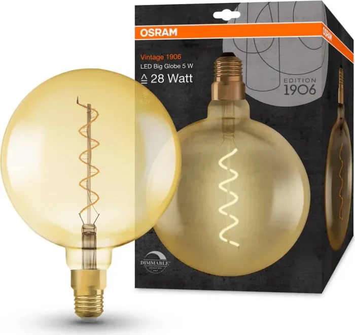 OSRAM Gold LED dimmbare Glühbirne E27 4 W VINTAGE, warmweiß