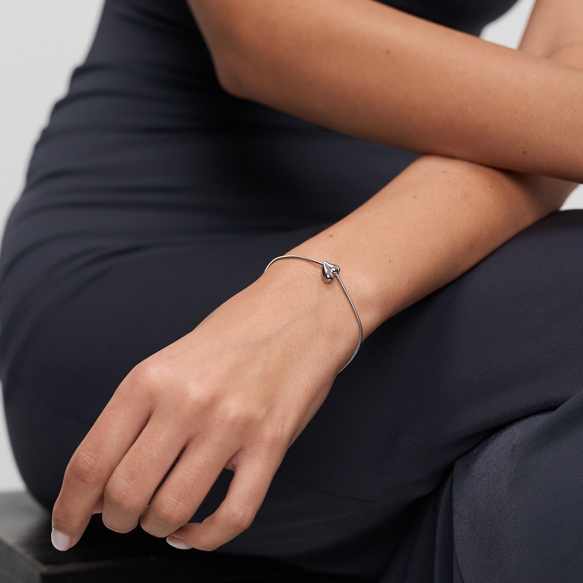 Armband TAMARIS "Organic Heart, Herz", silber (silberfarben), Armbänder, Damen, 21cm, Edelstahl, Armband