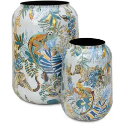 Bunte Vase oder Übertopf Cobalt Jungle 2er-Set