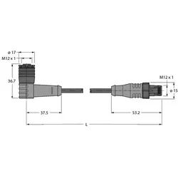 Turck Verbindungsleitung WKC4.4Q1RSC4.4Q/TXL