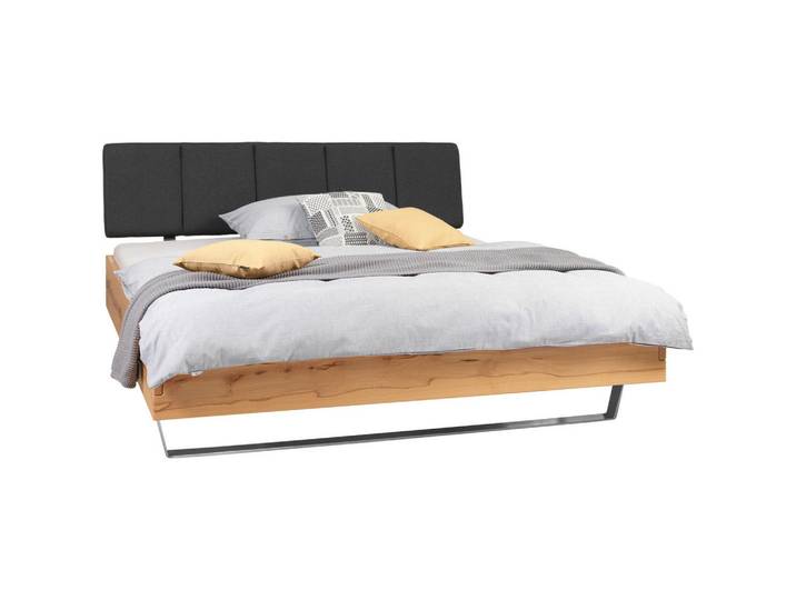 Valnatura Bett, Buchefarben, Holz, Metall, Textil, Wildkernbuche, massiv, 140x200 cm, in verschiedenen Holzarten erhältlich, Stoffauswahl, Schlafzimmer, Bett, Holzbetten
