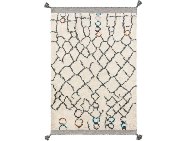 Kunstloft Wollteppich Floki Ivory 160x230 cm, Beige, Rechteckig, 160x1 cm, pflegeleicht, Teppiche und Böden, Teppiche, Schafwollteppiche