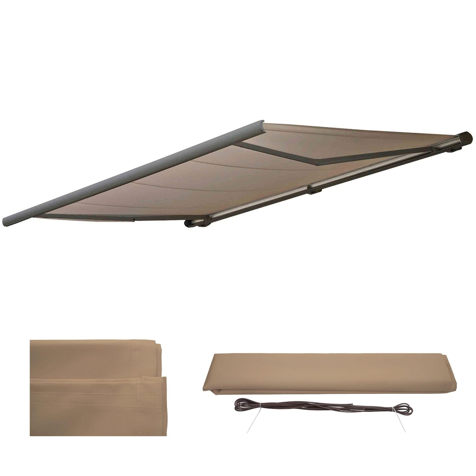 Ersatz-Bezug für Markise H123, Vollkassette Ersatzbezug Sonnenschutz 4,5x3m ~ Polyester sand