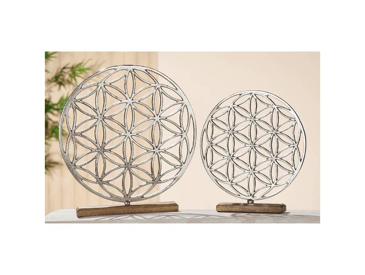 Objet déco Fleur de vie I 38cm Argenté