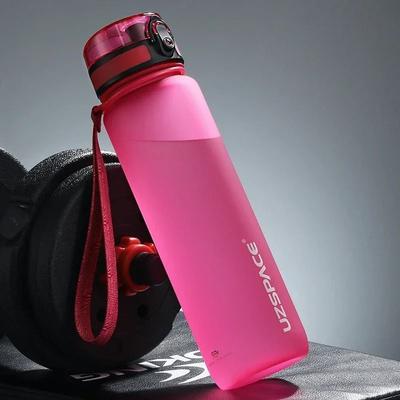 Uplifted Finds Sports Water Bottle Tritan Plastic Leakproof Shaker Outdoor Travel Drinkware 350 Ml pink