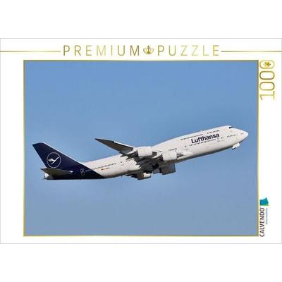 CALVENDO Puzzle D-ABYA - Lufthansa - Boeing 747-800 'Brandenburg' Farnkfurt Airport | 1000 Teile Lege-Größe 64x48cm Foto-Puzzle für glückliche Stunden