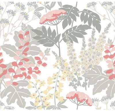 A-Street Prints Brie Pink Forest Flowers Wallpaper