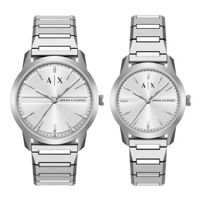 Quarzuhr ARMANI EXCHANGE, edelstahlfarben, Armbanduhren, Herren, Quarzuhr, Armbanduhr, Damenuhr, Herrenuhr, Edelstahlarmband
