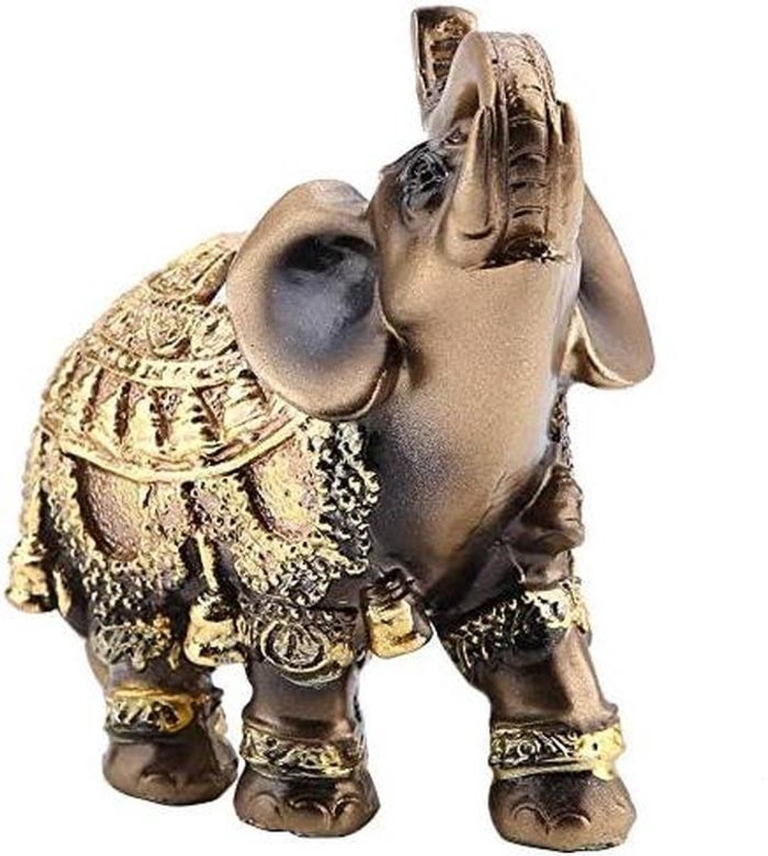Gouden Feng Shui olifant beeldje voor huisdecoratie