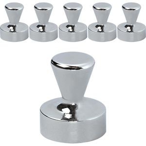Maul Magnete 61686, silber, Neodym Magnet, Ø 12 mm, Höhe 16 mm, Kegelmagnet, 5 Stück