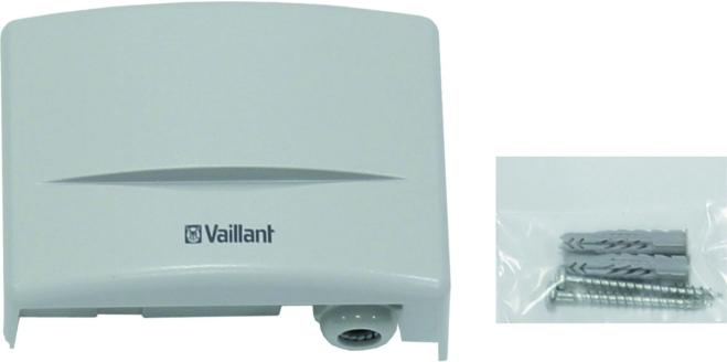 Vaillant Funkuhrempfänger 009535 85x105x40 mm, mit integriertem Außenfühler, grau