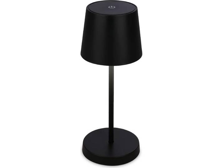 Lampe a poser LED rechargeable USB-C 2.6W 10.5x26cm Cylindrique 150lm 3000K Blanc chaud IP44 Tactile dimmable Noir Lampe de table Salon chambre exterieur