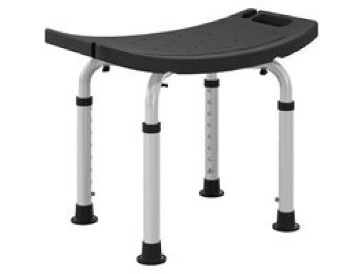 Homcom Douchestoel voor Ouderen met Verstelbare Hoogte, Antislip Aluminium, Draagvermogen 135 kg