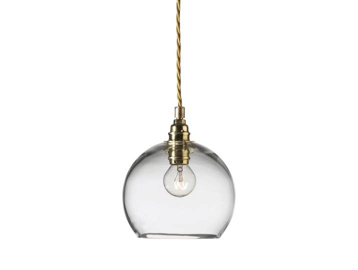 EBB & FLOW Rowan Pendelleuchte S Ø 15,5cm Klarglas/gold
