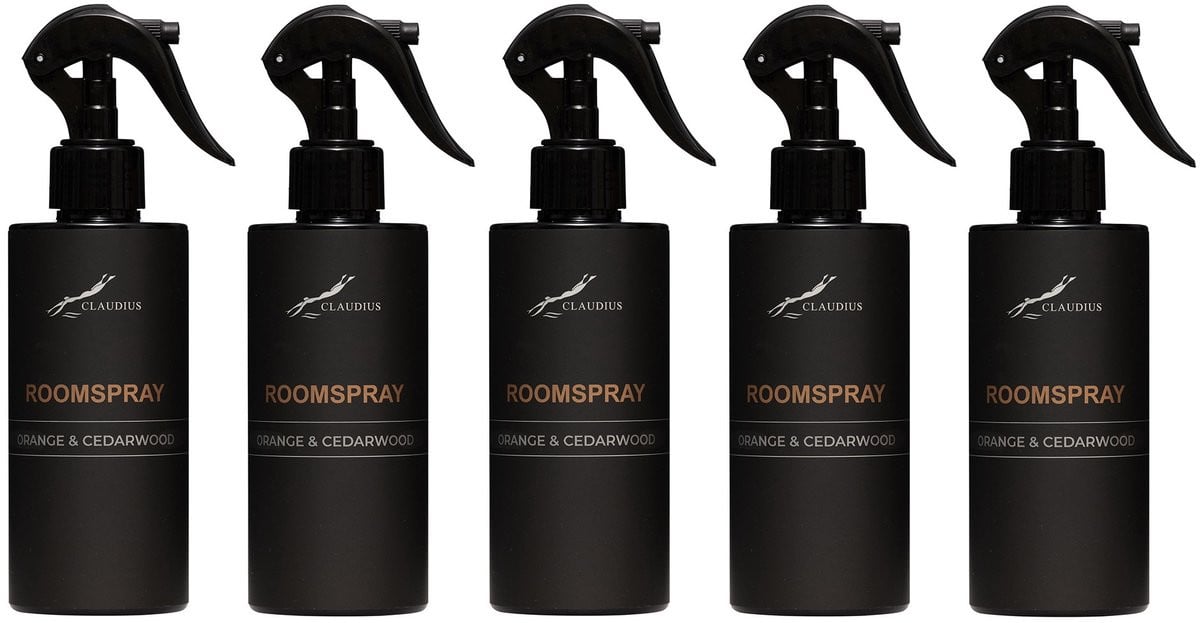 Splashbox Cosmetics Roomspray Sweet Orange & Cedarwood 300 ml - Set van 5 stuks