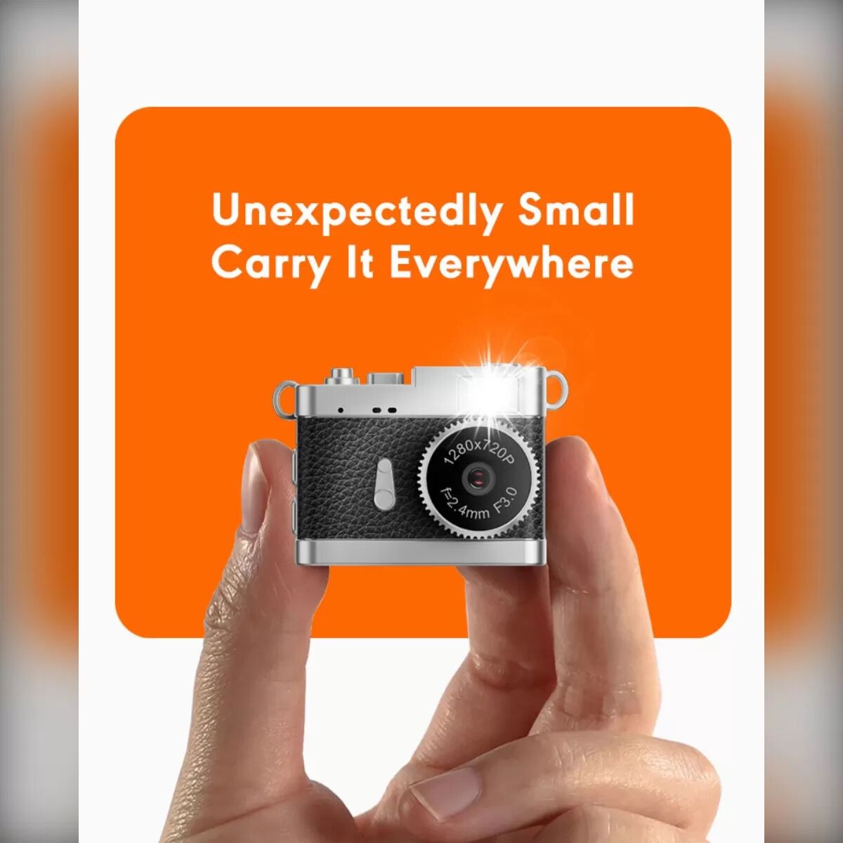 INF Mini caméra Vlog portable : Vidéo HD 1080P, écran IPS 0,96", lumière de remplissage LED Le noir