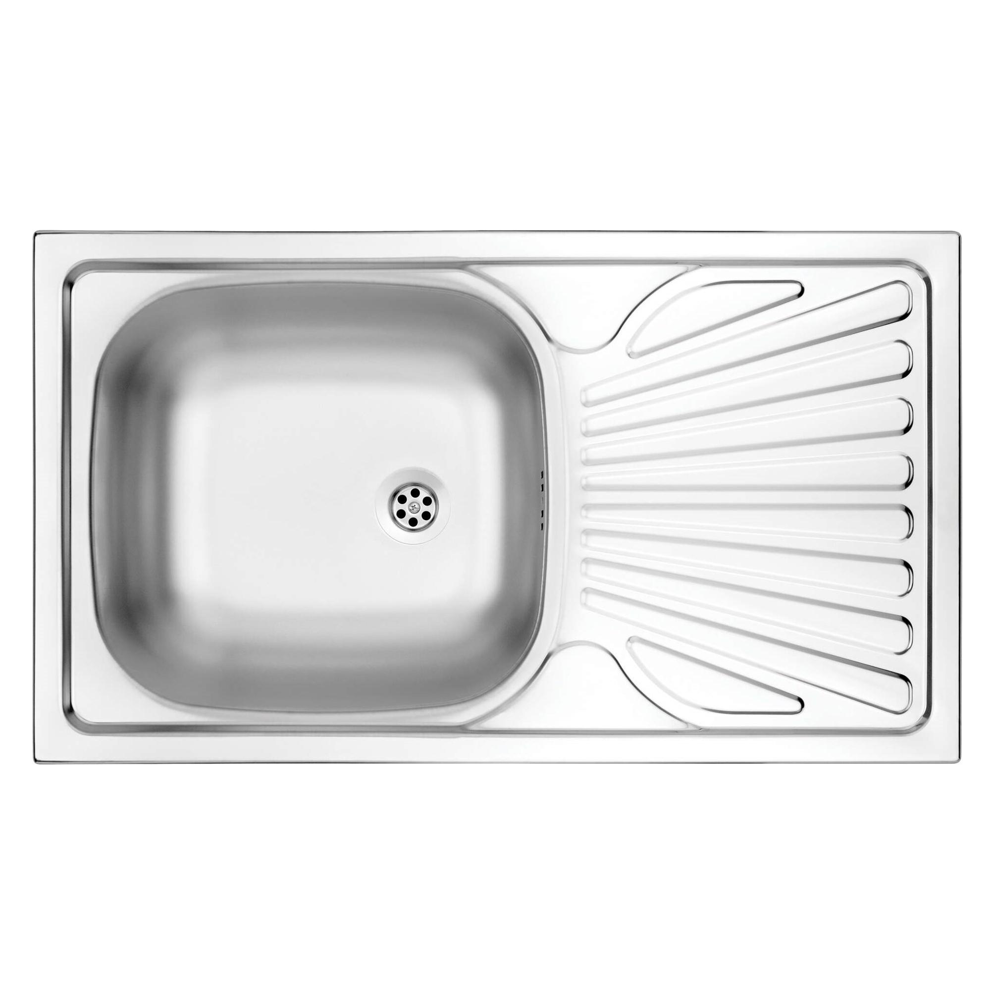 1-Becken-Spüle aus Stahl mit Abtropffläche (Einbauspüle mit Abtropffläche) (ZMU 0110)