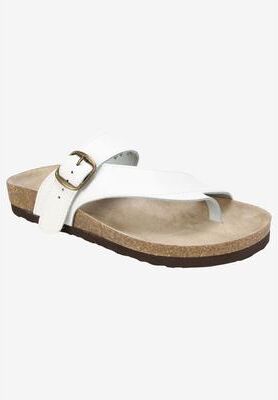 Women's Carly Sandal by White Mountain in White Leather (Size 6 M)