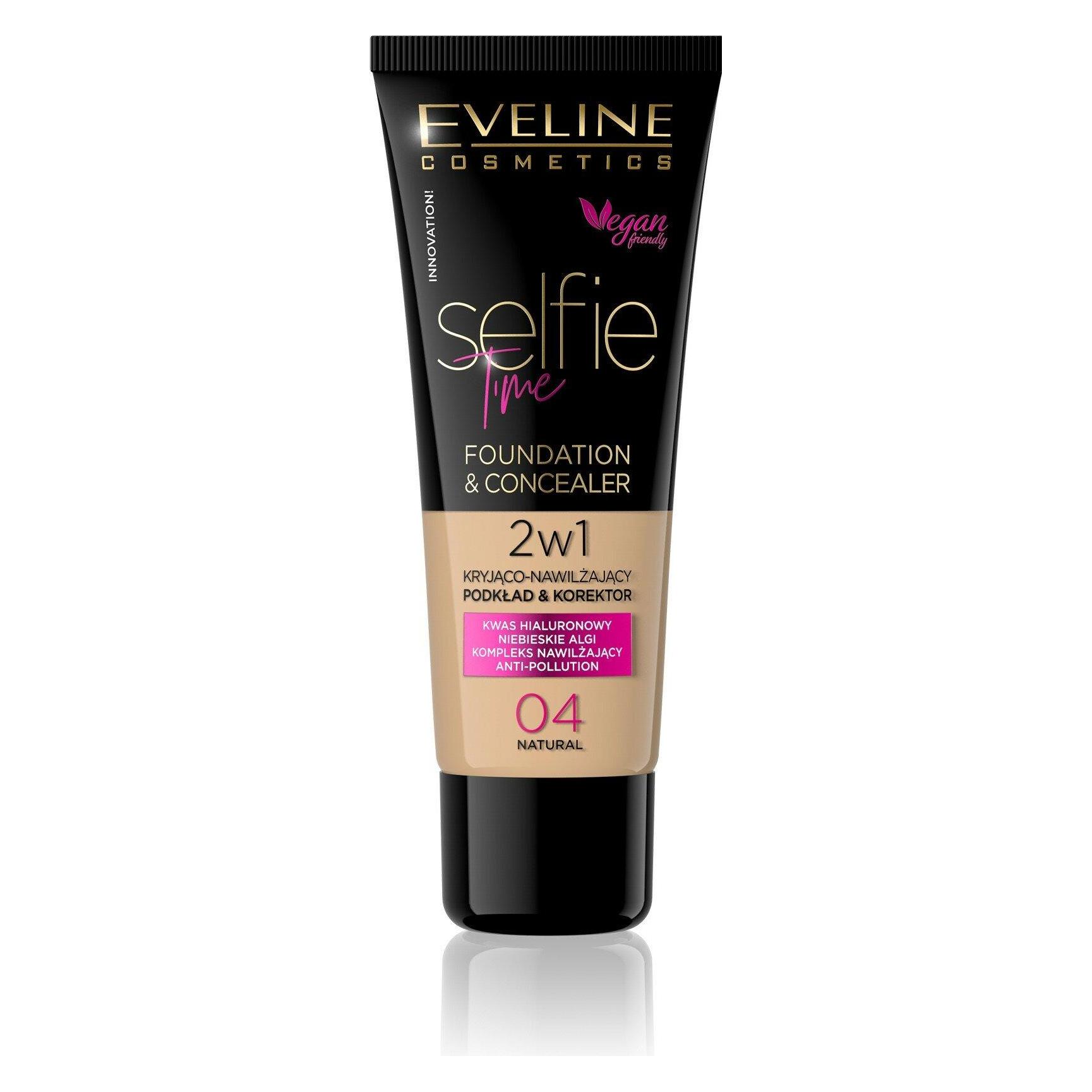Eveline Selfie Time Foundation & Concealer deckende, feuchtigkeitsspendende Foundation und Concealer (Natural 04) (081775)