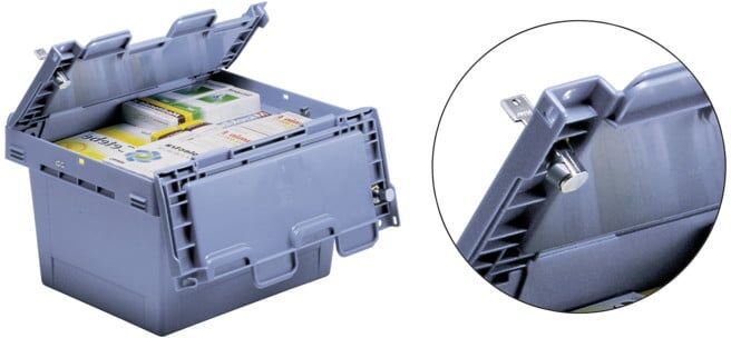 Conteneur réutilisable Bito avec couvercle/poignée/dérapant / MBD86321DBS1 L800xL600xH323 mm, bleu pigeon (20288)