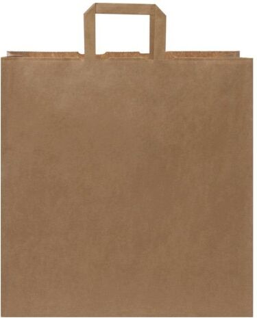 EcoBag: Sacchetto carta kraft manici piatti XL marrone resistente Personalizzate o neutre