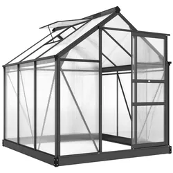 GEWÄCHSHAUS Aluminium 3,65m2 190x192x201cm mit Fundament Dachfenster