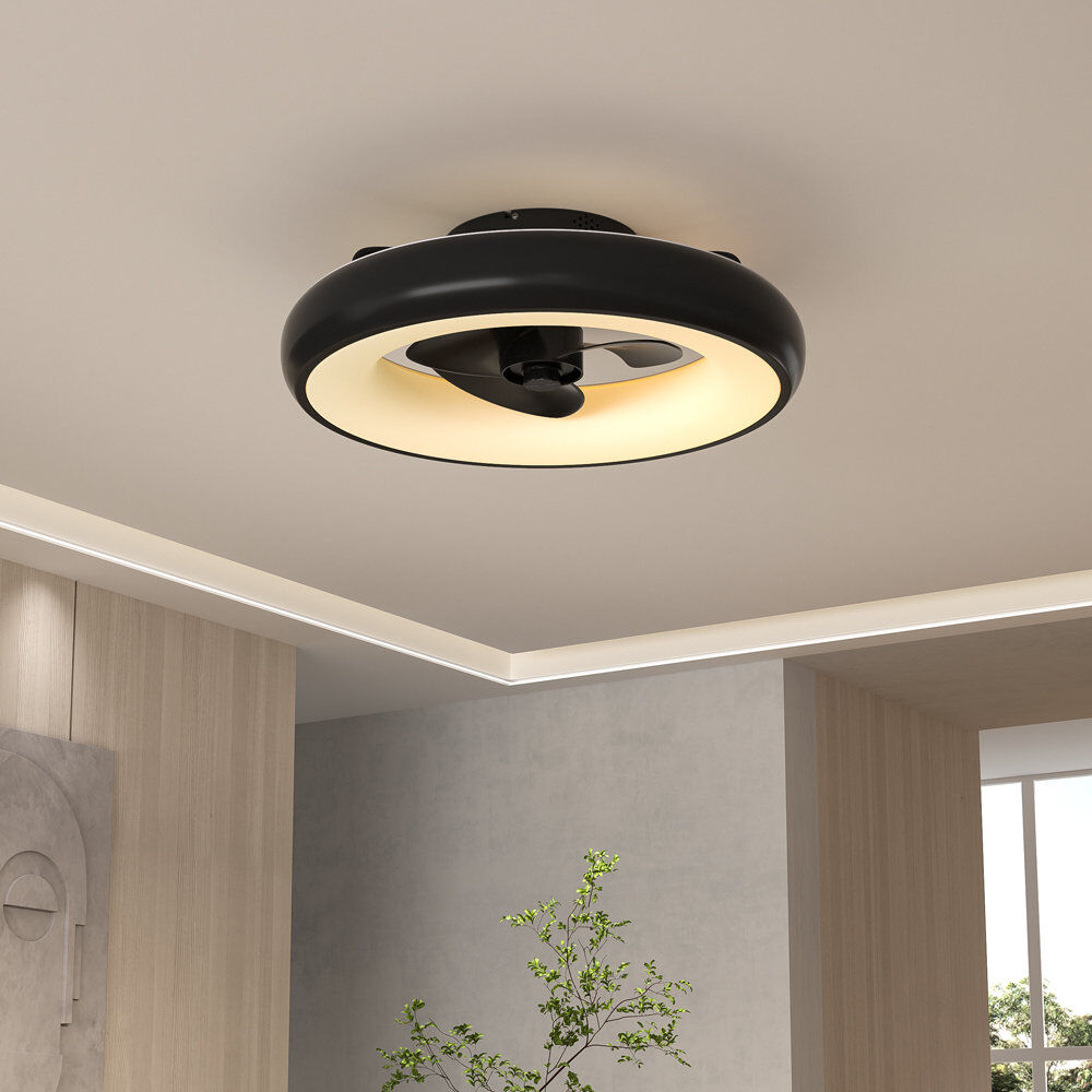 Metro Calirae Ceiling Fan with LED Lights Black