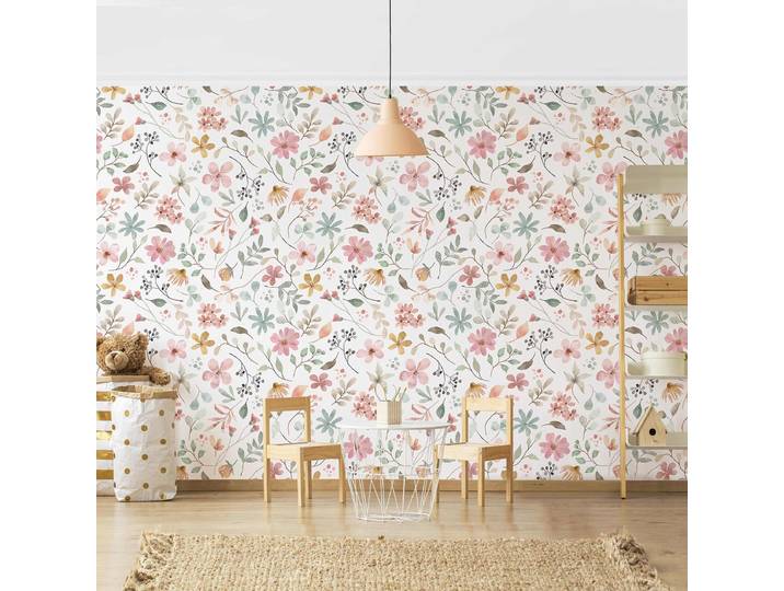 Papier peint Motif floral aquarelle 144 x 95cm 144 x 95 cm