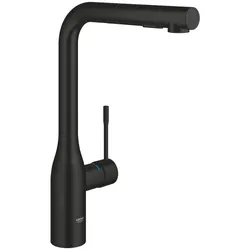 Grohe, Küchenarmatur, Essence New Mattschwarz mit ausziehbarer Dual-Spülbrause