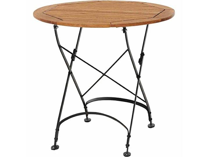Siena Garden Peru III Klapptisch Ø85cm Gestell Stahl schwarz, Tischplatte aus Robinienholz
