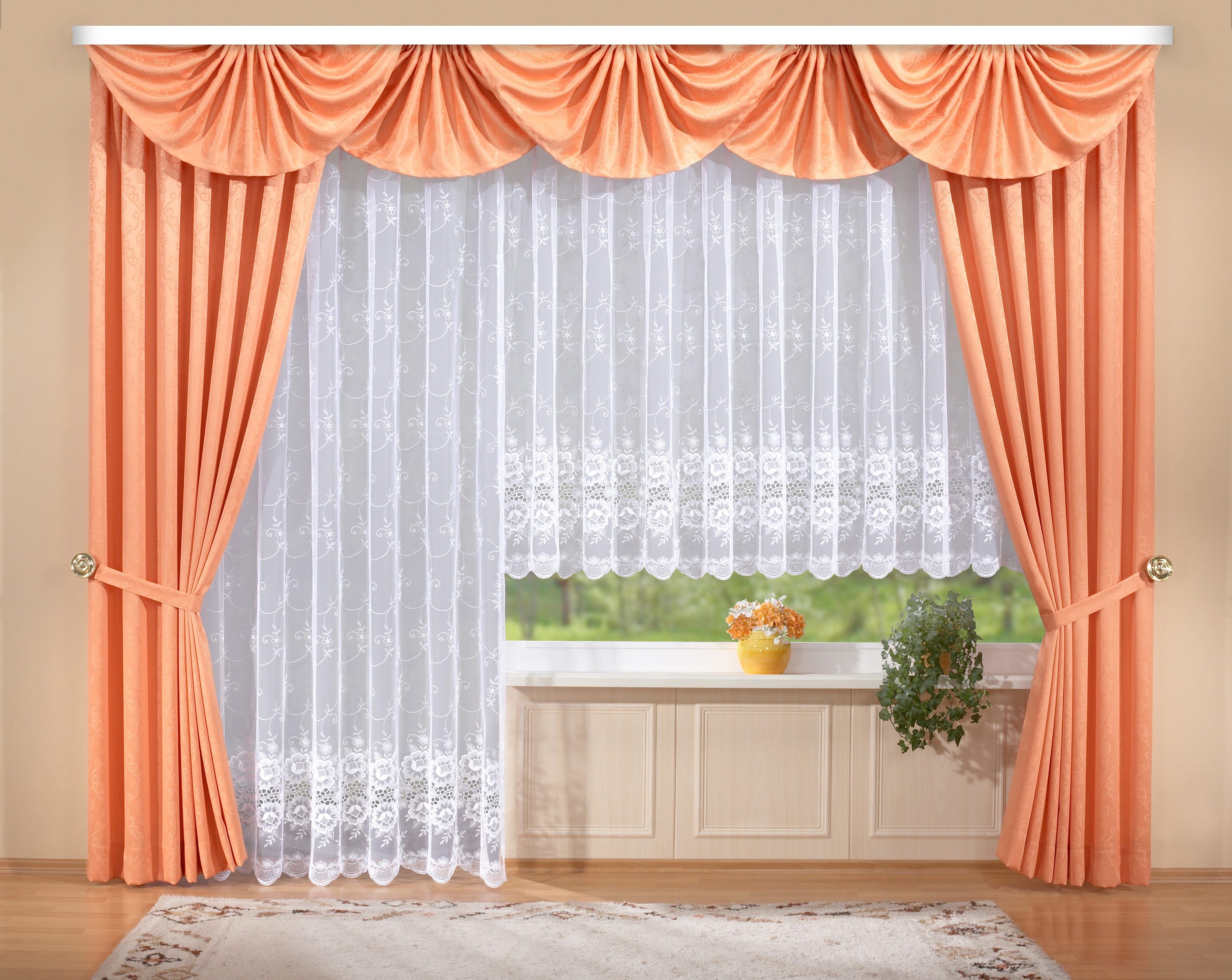 Gardine STICKEREIEN PLAUEN "Bianca, 1 Stück, transparent, veredelt mit Plauener Spitze Stickerei" Gr. 12, weiß, B:750cm H:245cm, Polyester, Gardinen, Gardine, veredelt mit echter Plauener Spitze Stickerei