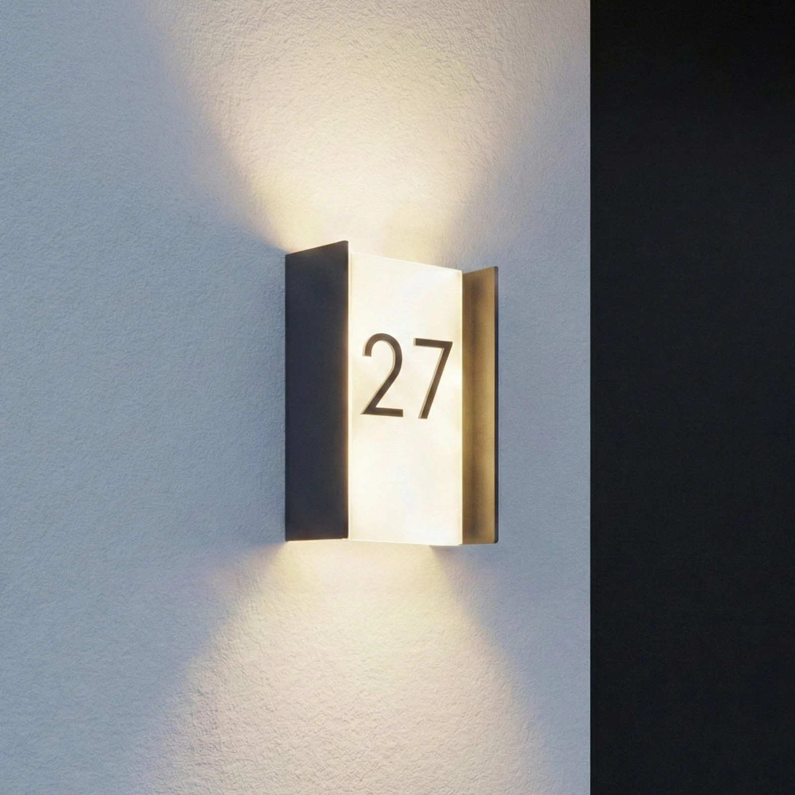 Lindby Selqa LED buiten wandlamp, zwart, modern, IP65