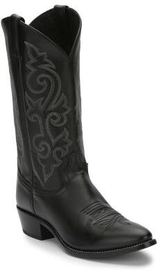 "Justin Boots Buck 13"" Round Toe - Mens 6 Black Boot D"