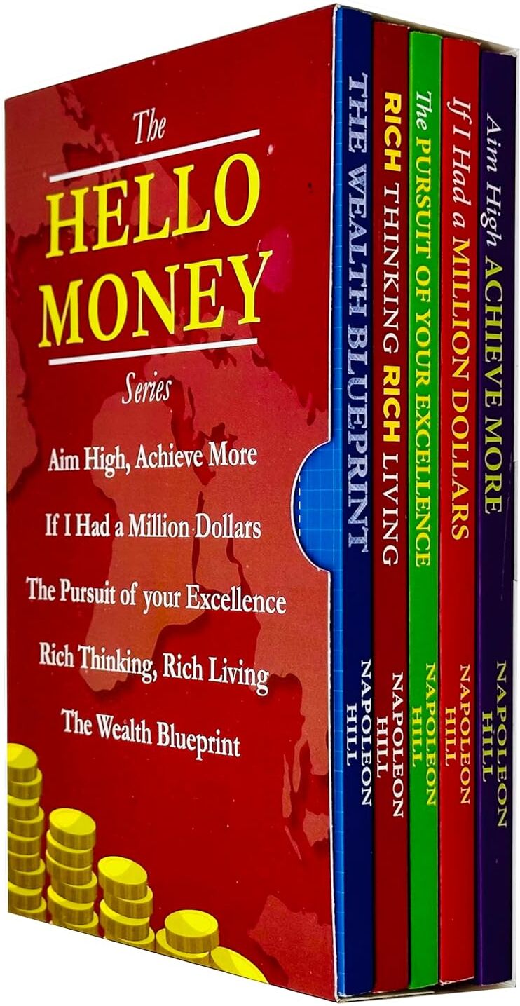 Rupa Publications Hello Money Series 5 Books Collection Set by Napoleon Hill - Self Help Paperback - Aim High, Achieve More, If I Had a Million Dollars & More