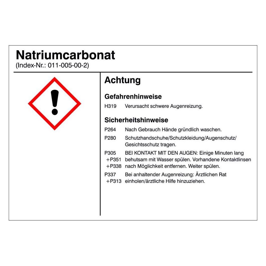 SafetyMarking Gefahrstoffetiketten G014 Natriumcarbonat 10. (21.B1200.14)