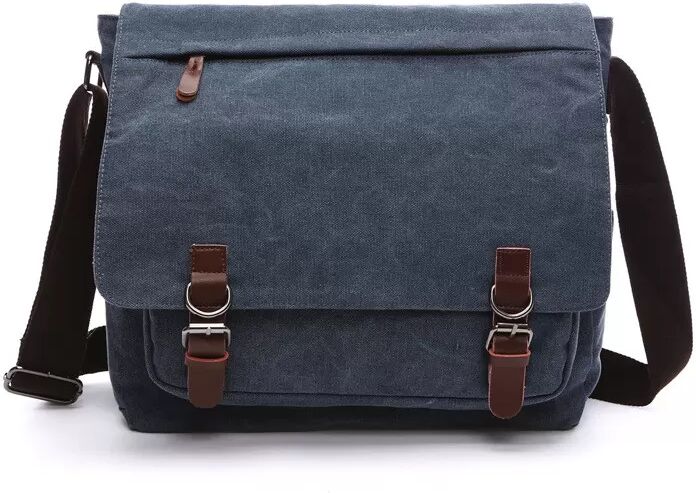 INF Mittelgroße Umhängetasche aus Canvas und Leder im Vintage-Stil