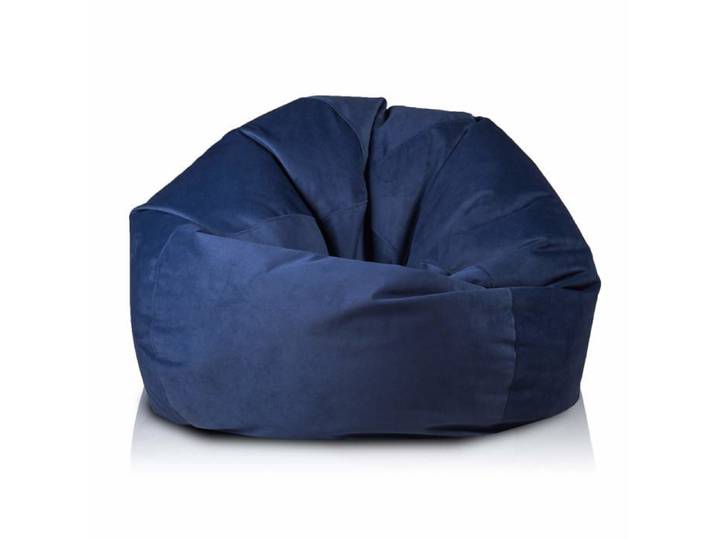 Pouf Fauteuil Sac Déhoussable en Microfibre Anti-Tache Rembourrage Billes 90x90x50cm Bleu A15 – Ecopuf