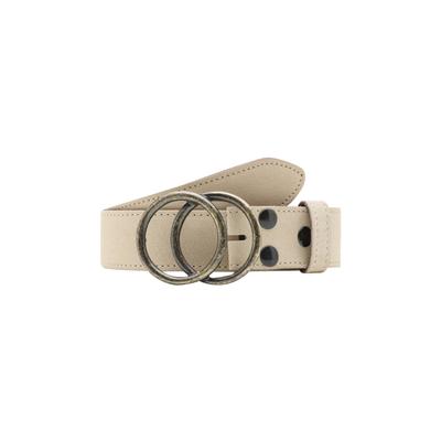 Ledergürtel RETTUNGSRING GÜRTEL "»Alaska Creme«, mit austauschbarer Schließe »2 Kreise Rustikal«", Damen, Gr. 105, beige (creme), Rindsleder, Gürtel Ledergürtel