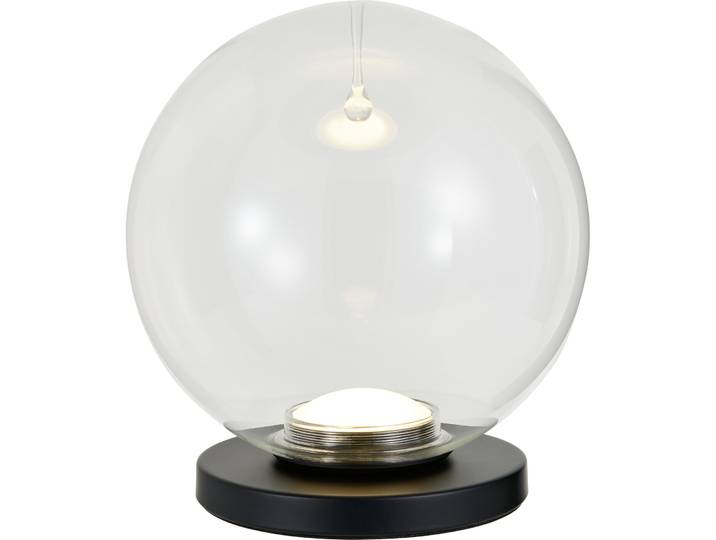 Tischlampe Natalia schwarz Metall/Glas H 26.5 cm 1080 lm - LED - Lichtfarbe: Extra warmweiss - Tageslichtweiss