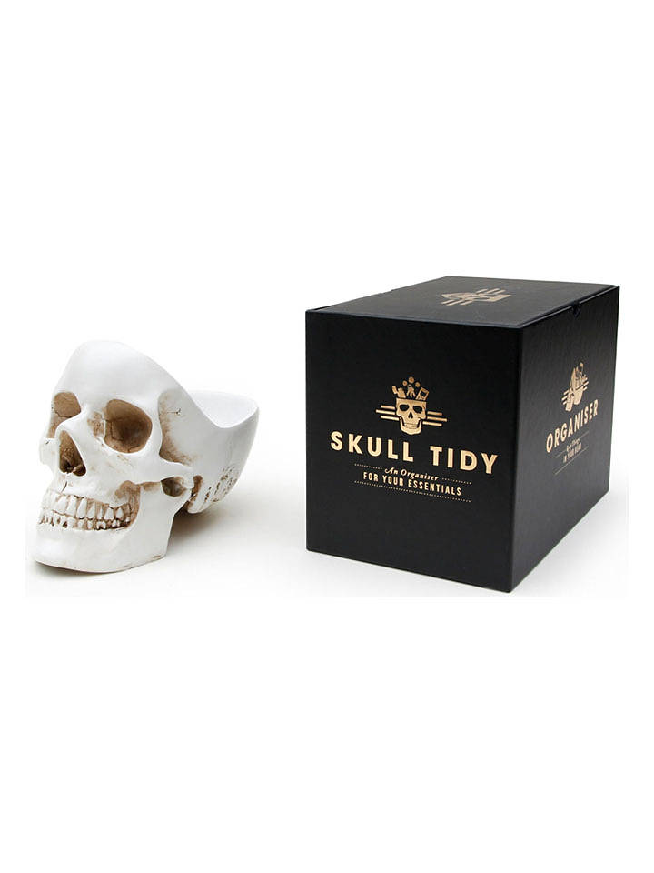 SuckUK Dekoschale ''Skull Tidy'' in Weiß - (B)12,5 x (H)21,5 x (T)16 cm - onesize