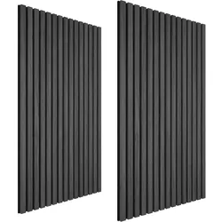 TecTake GmbH tectake Akustikpaneele Sonic Wall II Holzoptik  Eiche Schwarz