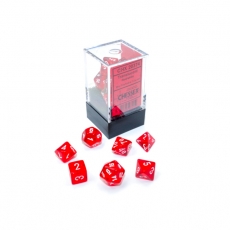 Chessex Würfel - MINI Translucent Red/white (7-Mini-Würfelset) 292742