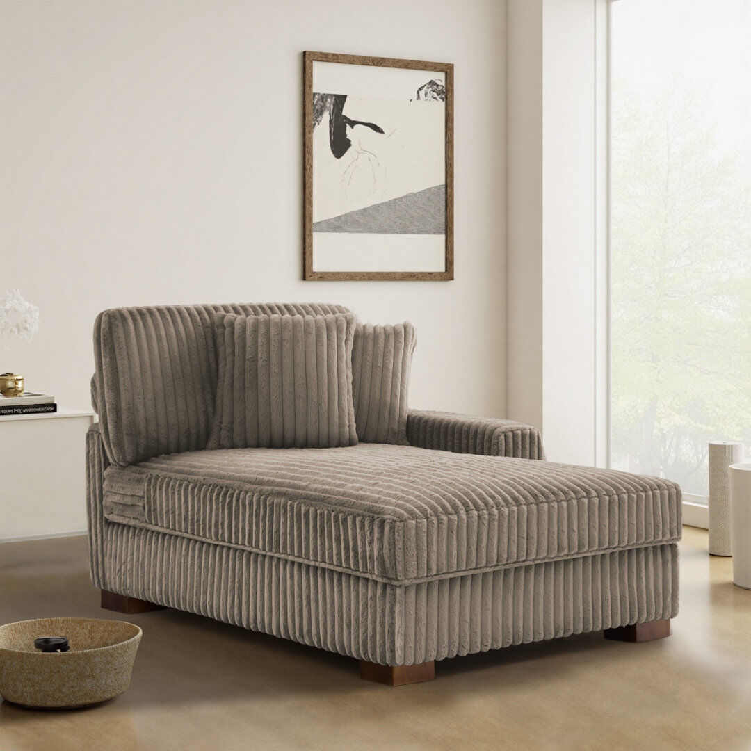 Pia Ricco Chaise Lounge Light Brown 93cm H X 104.9cm W X 158.5cm L