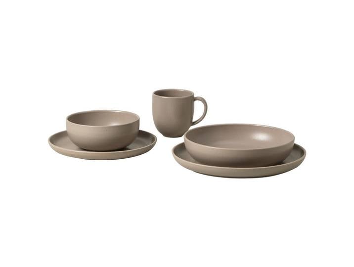 Costa Nova Kombiservice Pacifica, Hellbraun, Keramik, 30-teilig, 330 ml,630 ml, Handmade in Europe, Essen & Trinken, Geschirr, Geschirr-Sets, Kombiservice