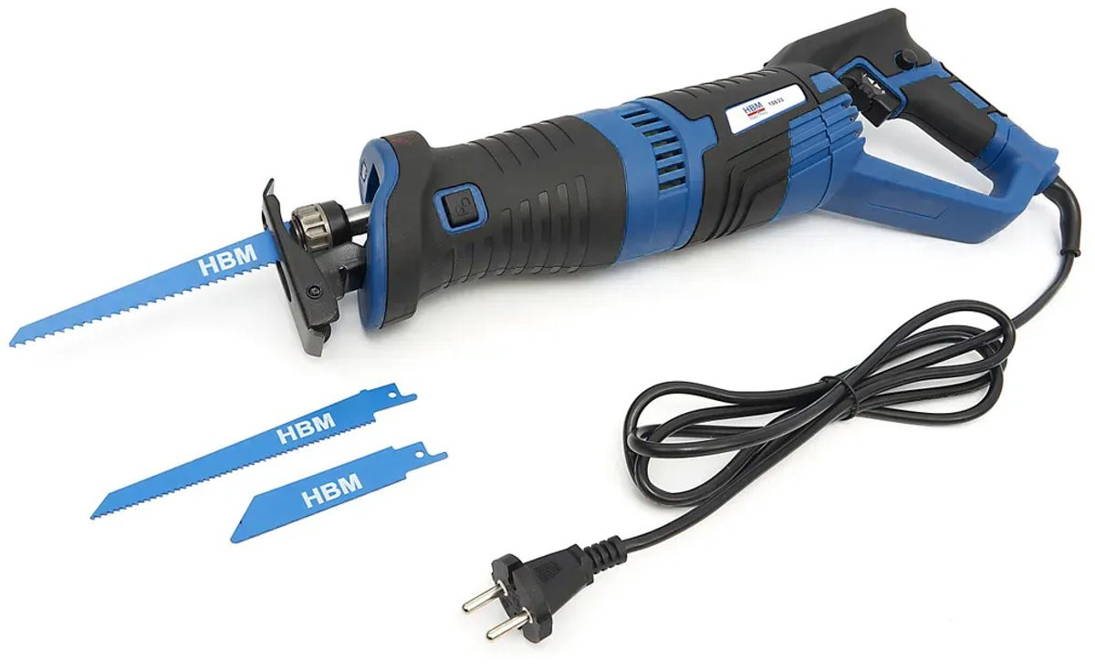 HBM Professionele Reciprozaag 900 Watt Blauw inclusief 3 zaagbladen