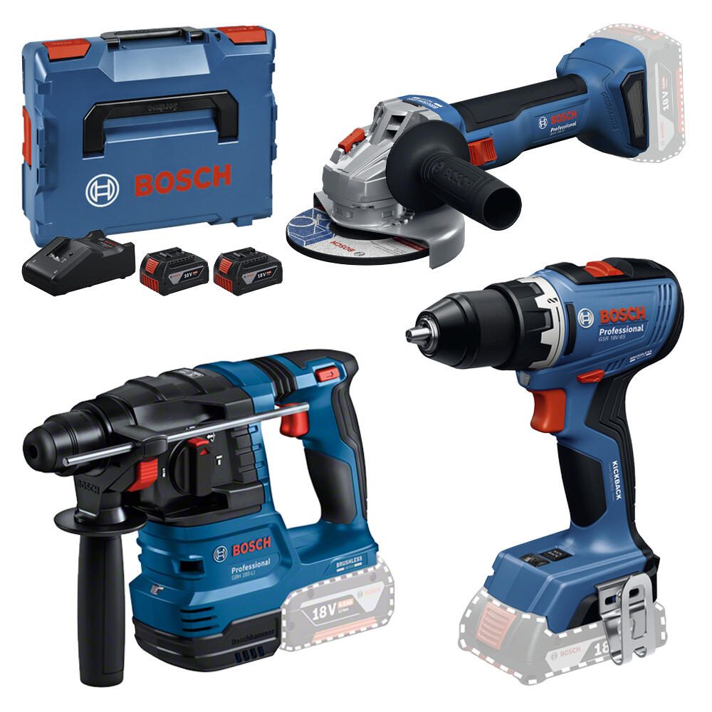 BOSCH Professional Combo-Kit Elektrowerkzeug-Set, 18V 0615A5009G